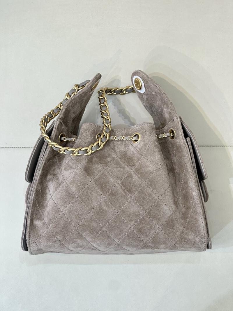 Chanel Suede 25 Small Handbag Grey AS5293