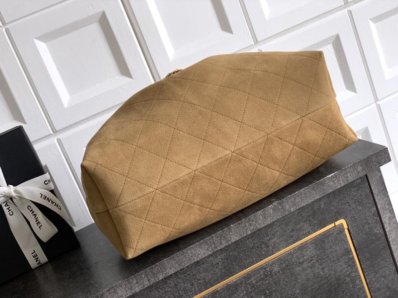 Chanel Suede Large Hobo Bag Brown AS5967