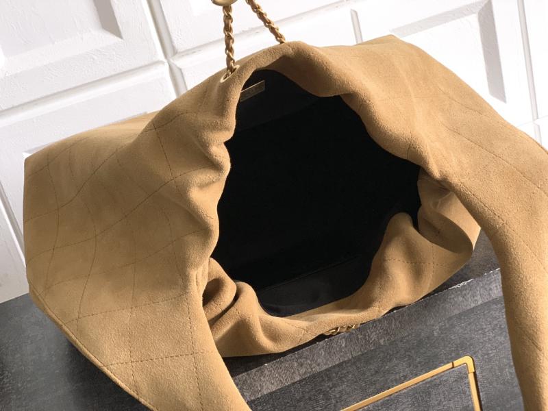 Chanel Suede Large Hobo Bag Brown AS5967