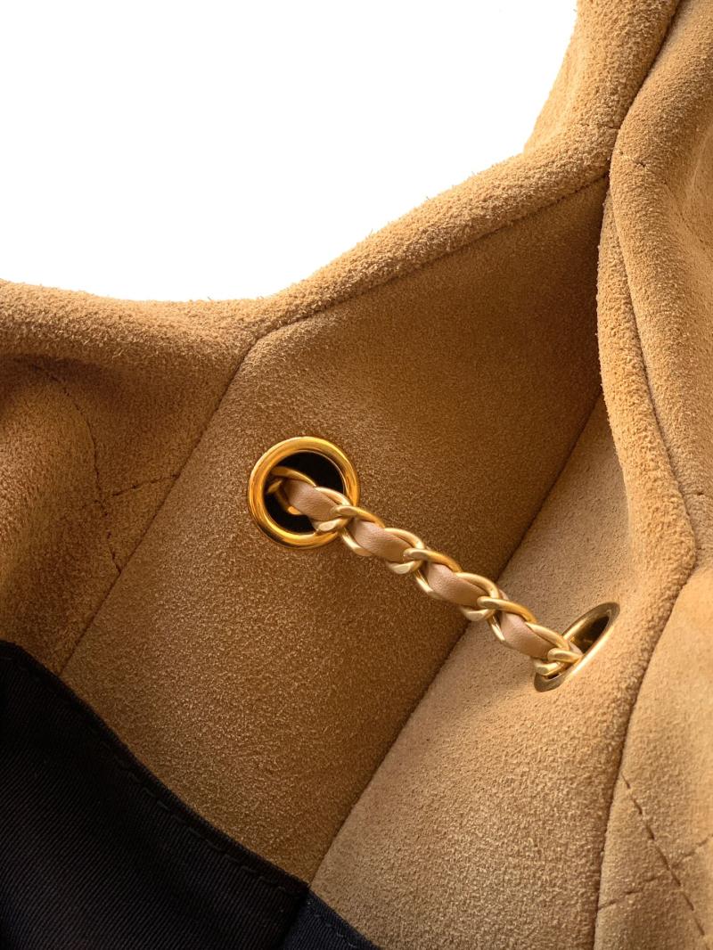 Chanel Suede Large Hobo Bag Brown AS5967