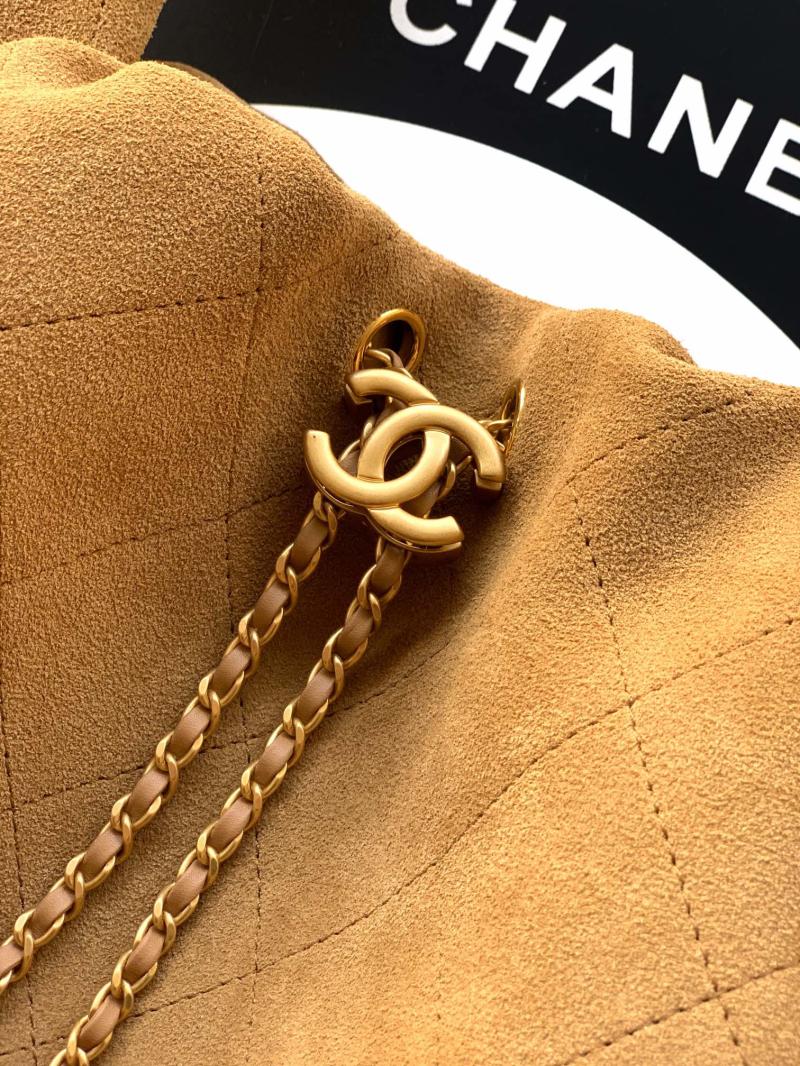 Chanel Suede Large Hobo Bag Brown AS5967