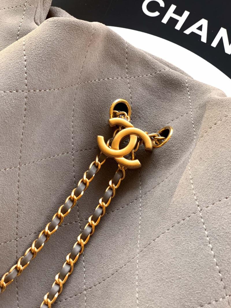 Chanel Suede Large Hobo Bag Grey AS5967