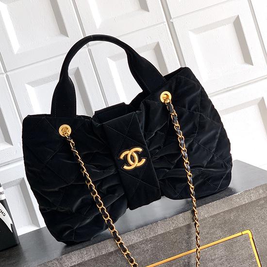 Chanel Velvet Bow bag Black AS5851