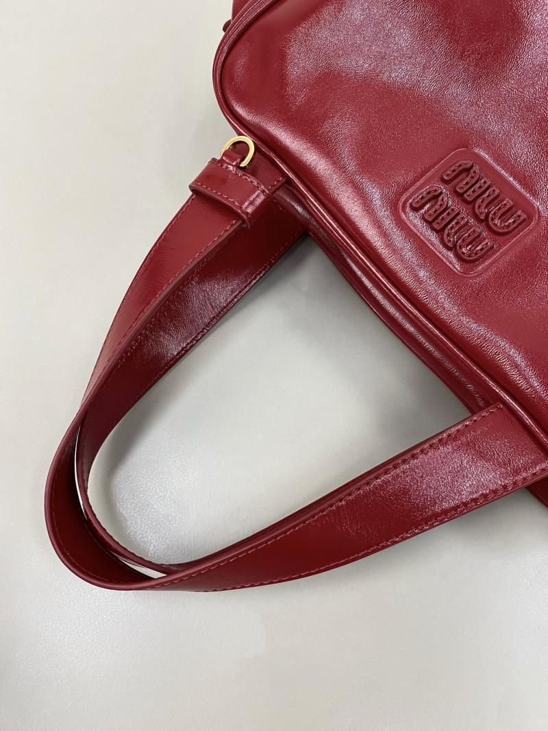 Miu Miu Leather top-handle bag Red 5BB182