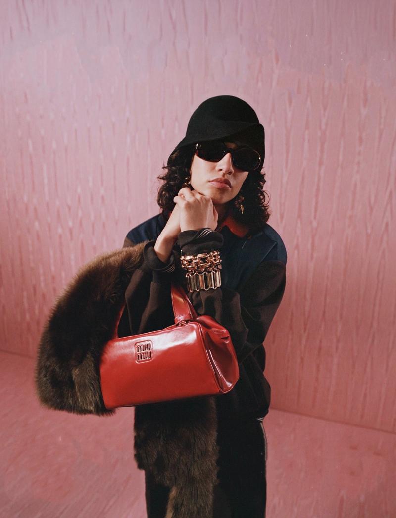 Miu Miu Leather top-handle bag Red 5BB182