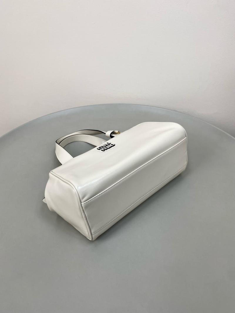 Miu Miu Leather top-handle bag White 5BB182