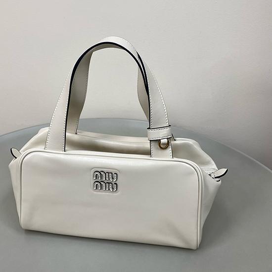 Miu Miu Leather top-handle bag White 5BB182