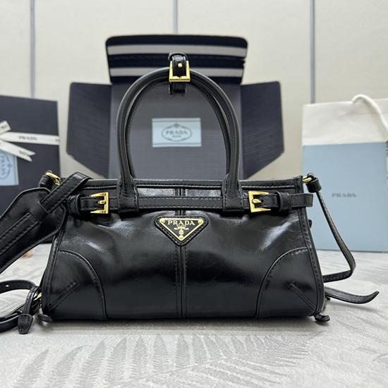 Prada Bonnie leather mini handbag Black 1BA486