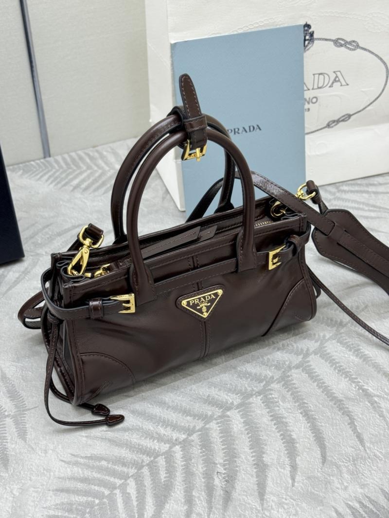 Prada Bonnie leather mini handbag Dark Brown 1BA486