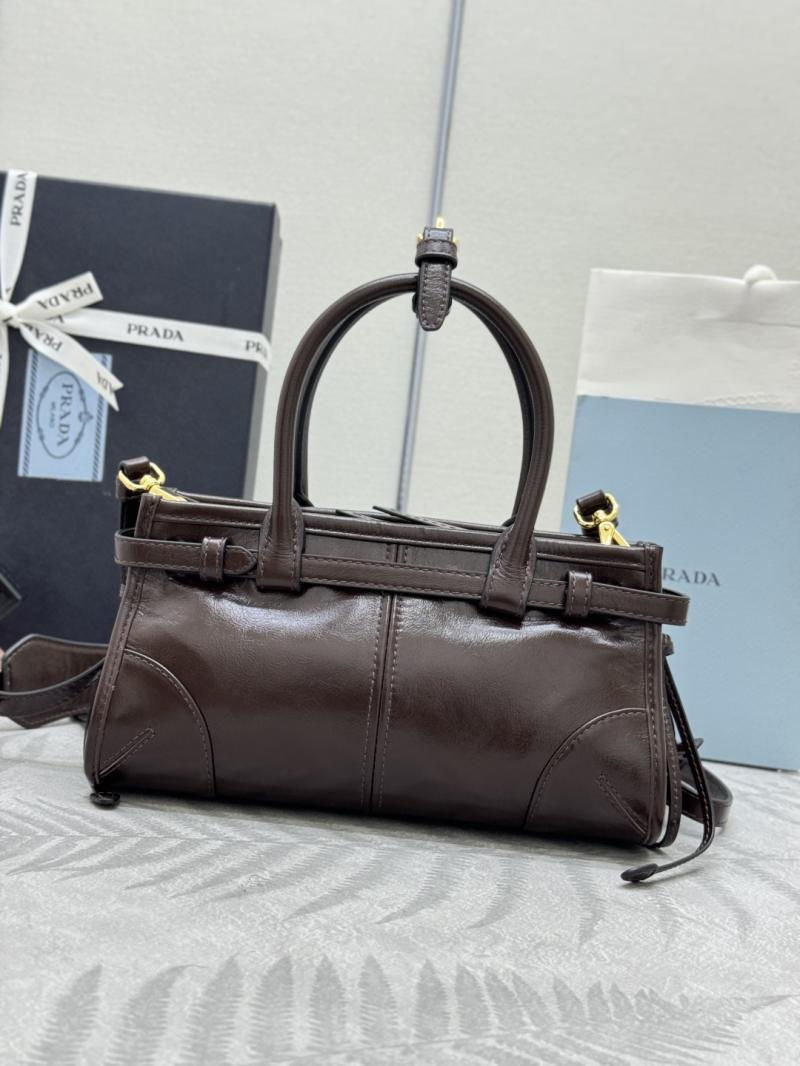 Prada Bonnie leather mini handbag Dark Brown 1BA486