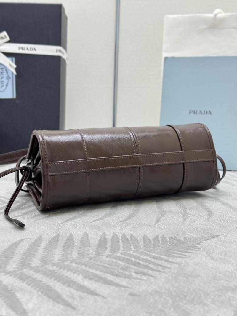 Prada Bonnie leather mini handbag Dark Brown 1BA486