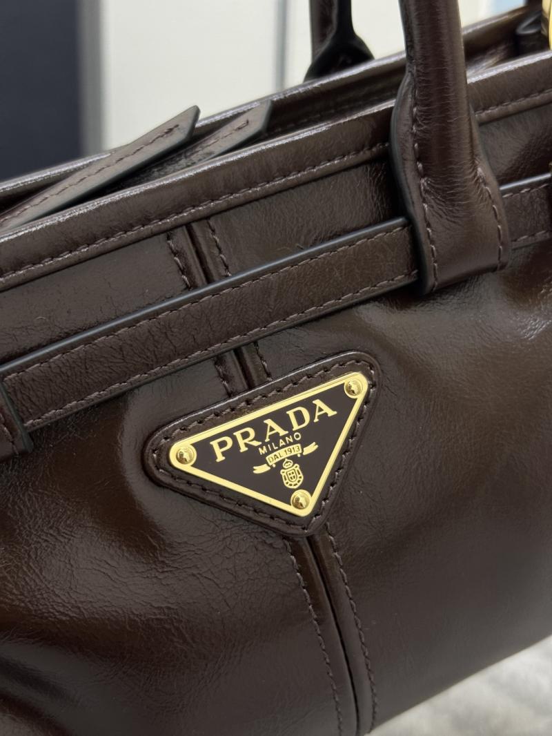 Prada Bonnie leather mini handbag Dark Brown 1BA486