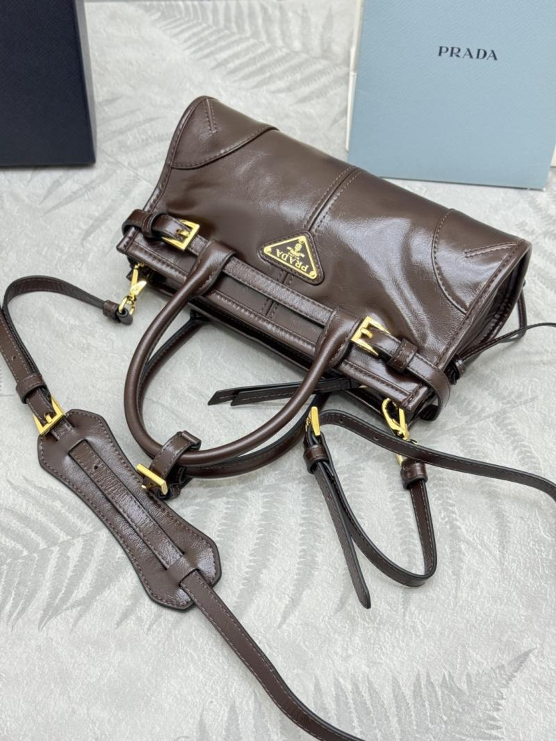 Prada Bonnie leather mini handbag Dark Brown 1BA486