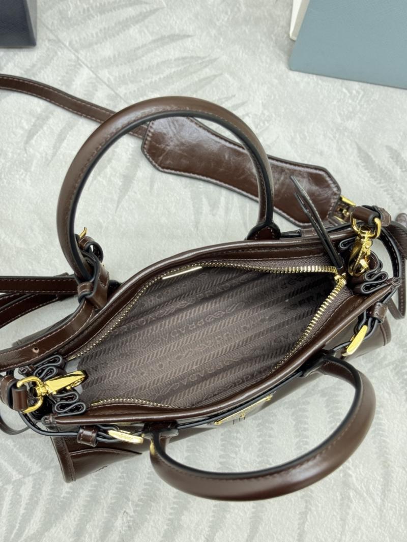 Prada Bonnie leather mini handbag Dark Brown 1BA486