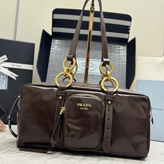 Prada Dangle medium top-handle bag Dark Brown 1BB138