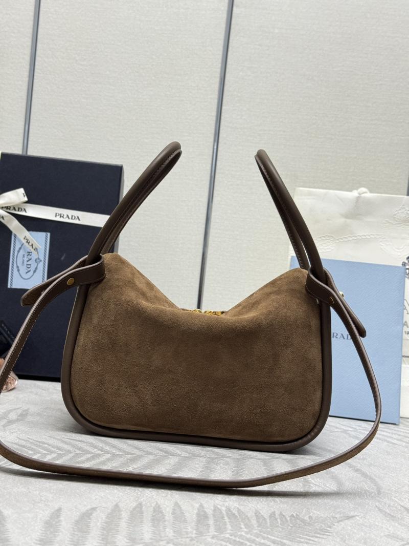 Prada Darling Suede Handbag Brown 1BA451