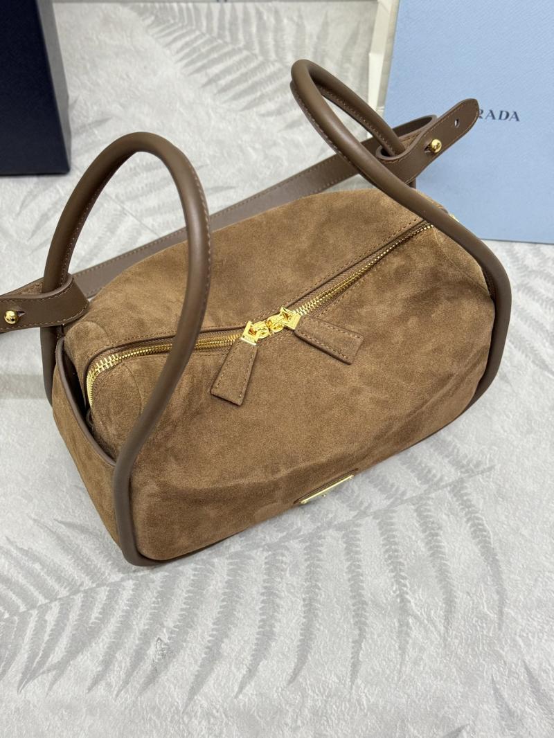 Prada Darling Suede Handbag Brown 1BA451