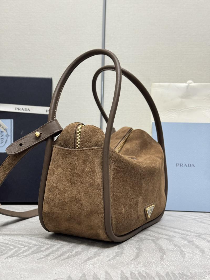 Prada Darling Suede Handbag Brown 1BA451