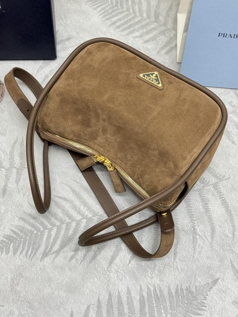 Prada Darling Suede Handbag Brown 1BA451