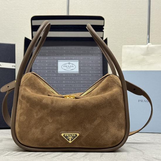Prada Darling Suede Handbag Brown 1BA451