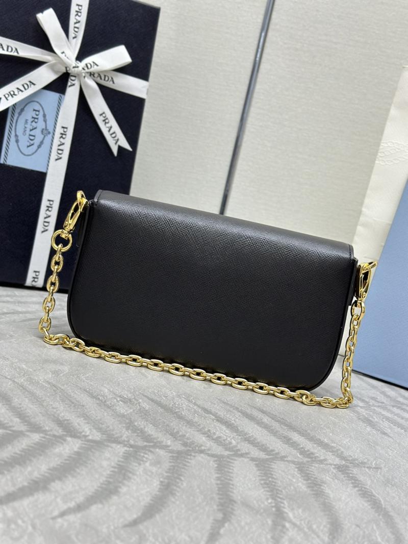 Prada Small Saffiano Leather Shoulder Bag Black 1BD356