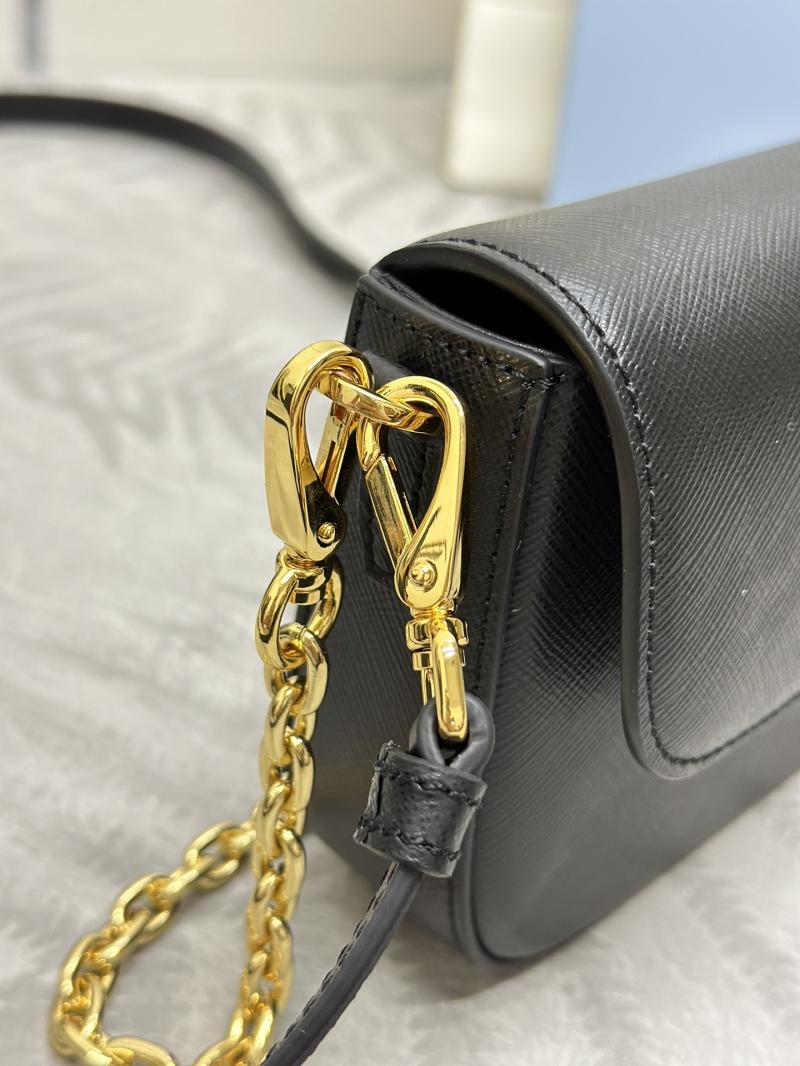 Prada Small Saffiano Leather Shoulder Bag Black 1BD356
