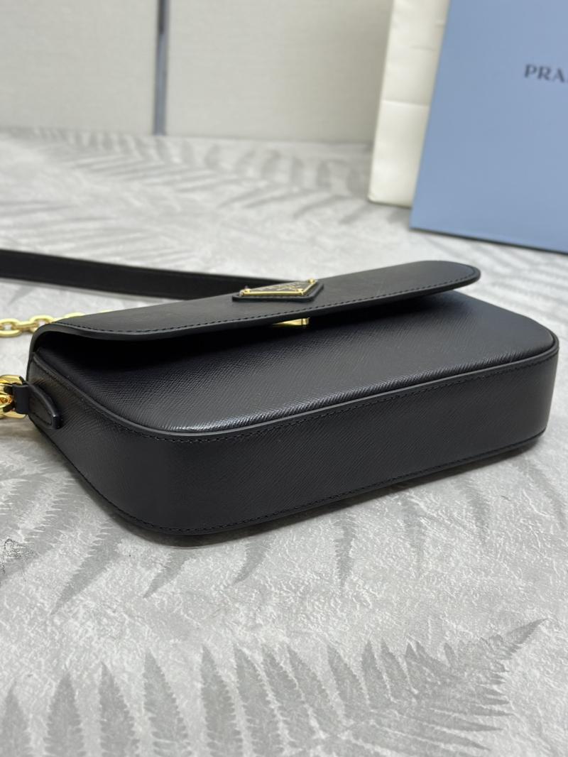 Prada Small Saffiano Leather Shoulder Bag Black 1BD356