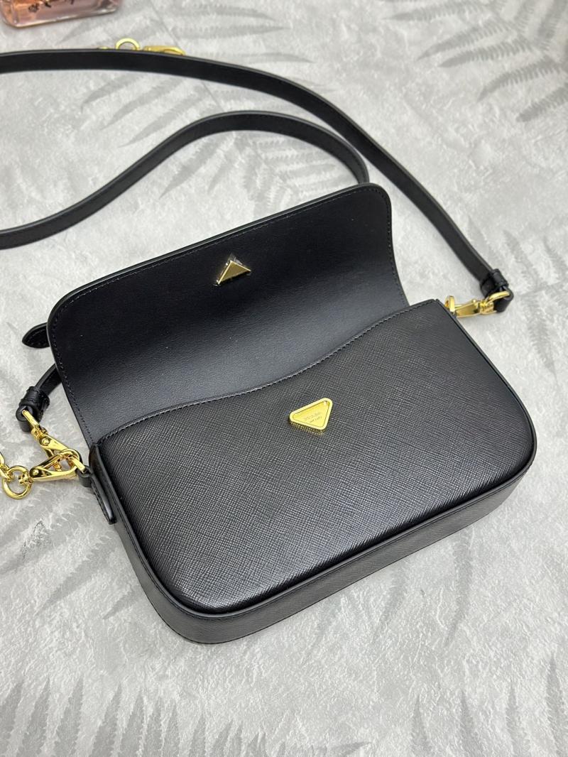 Prada Small Saffiano Leather Shoulder Bag Black 1BD356