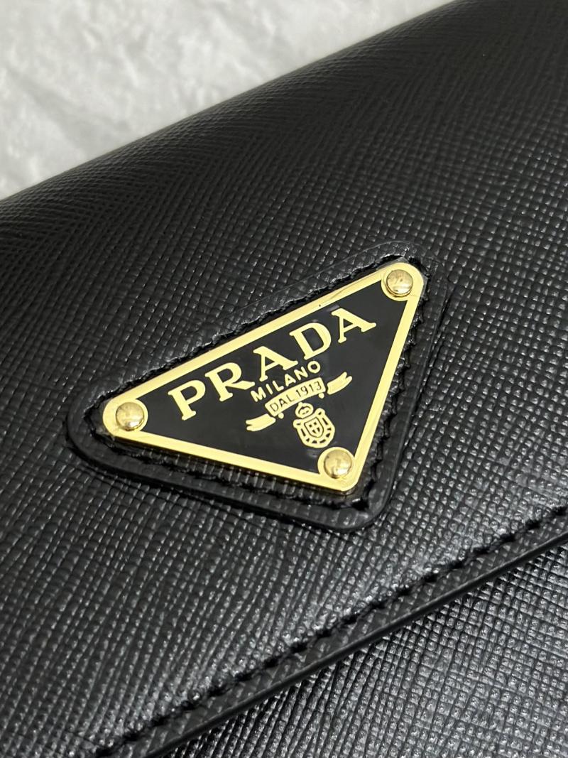 Prada Small Saffiano Leather Shoulder Bag Black 1BD356