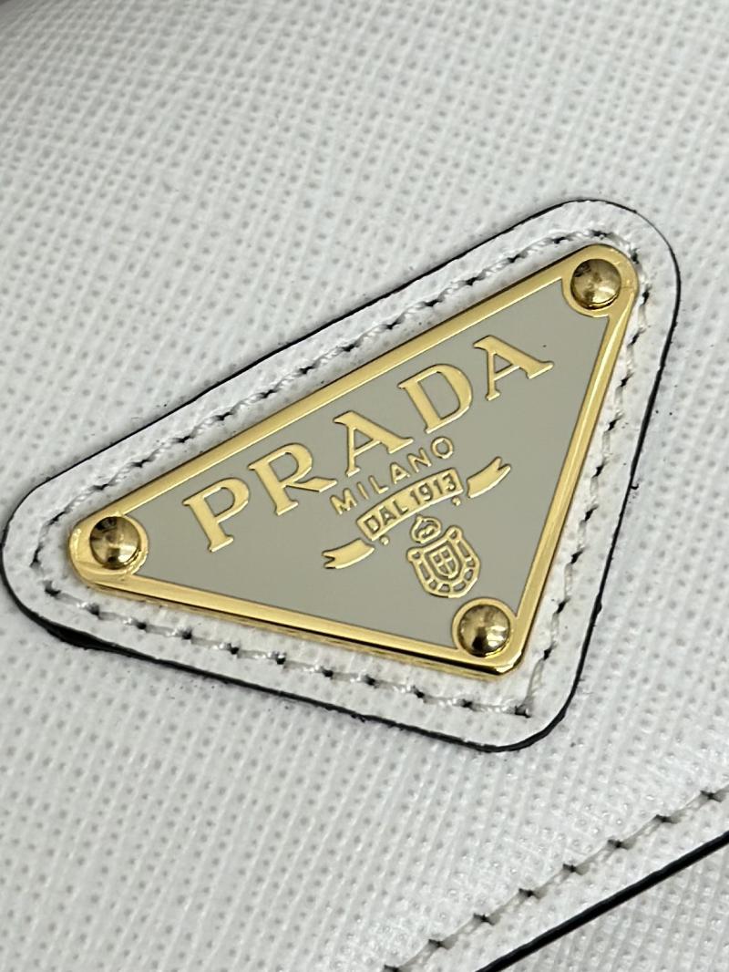 Prada Small Saffiano Leather Shoulder Bag White 1BD356