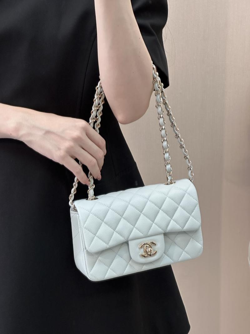 Small Chanel Grained Calfskin Flap Bag Blue Gold A01116