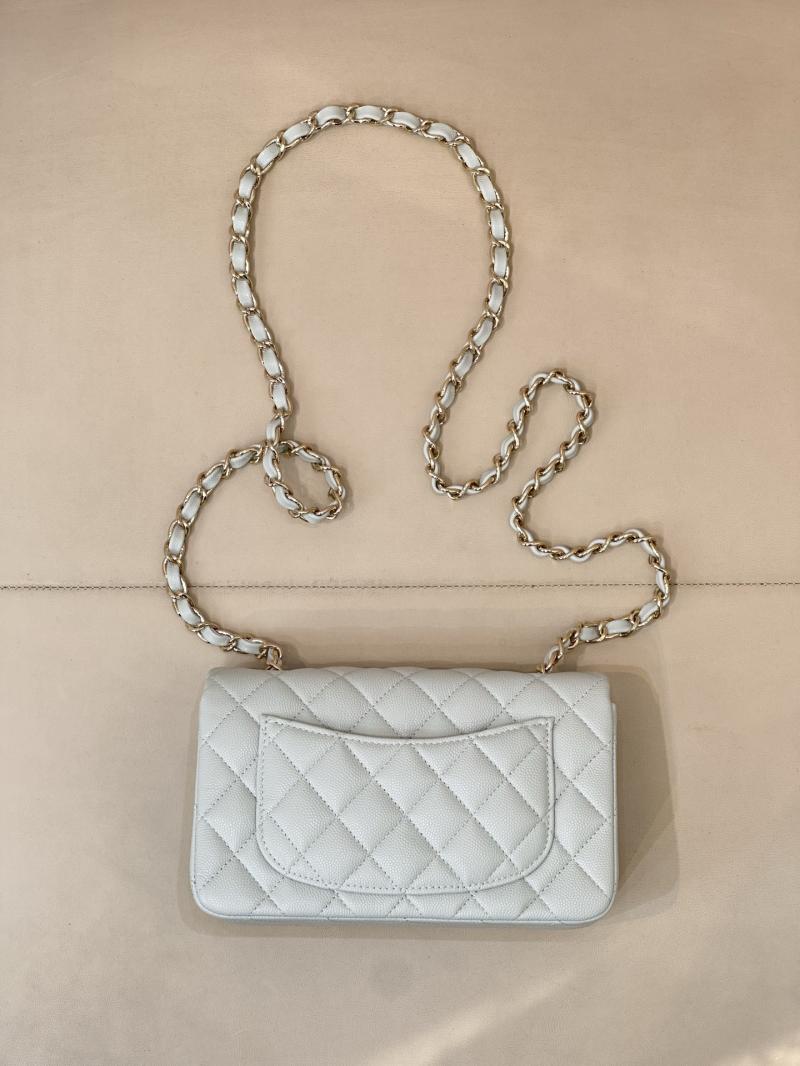 Small Chanel Grained Calfskin Flap Bag Blue Gold A01116