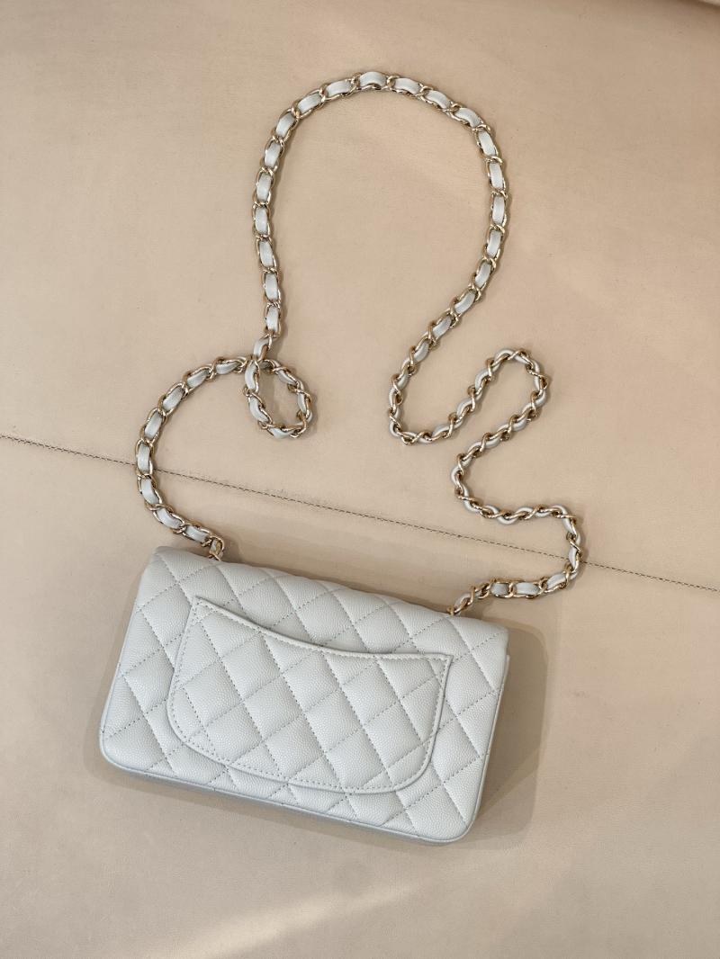 Small Chanel Grained Calfskin Flap Bag Blue Gold A01116