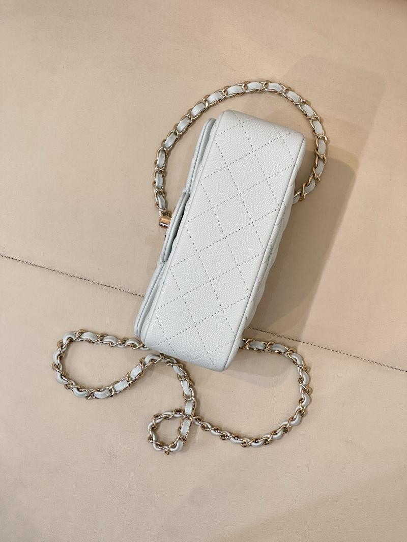 Small Chanel Grained Calfskin Flap Bag Blue Gold A01116