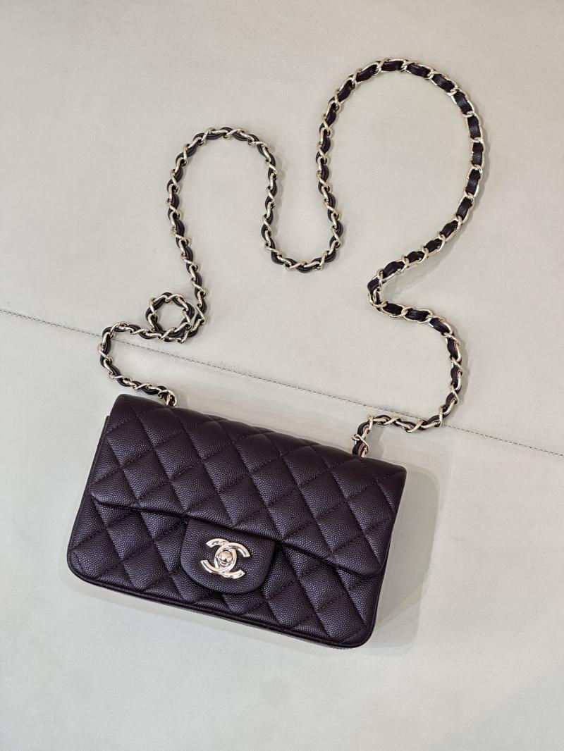 Small Chanel Grained Calfskin Flap Bag Coffee A01116