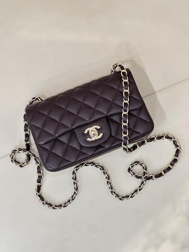 Small Chanel Grained Calfskin Flap Bag Coffee A01116
