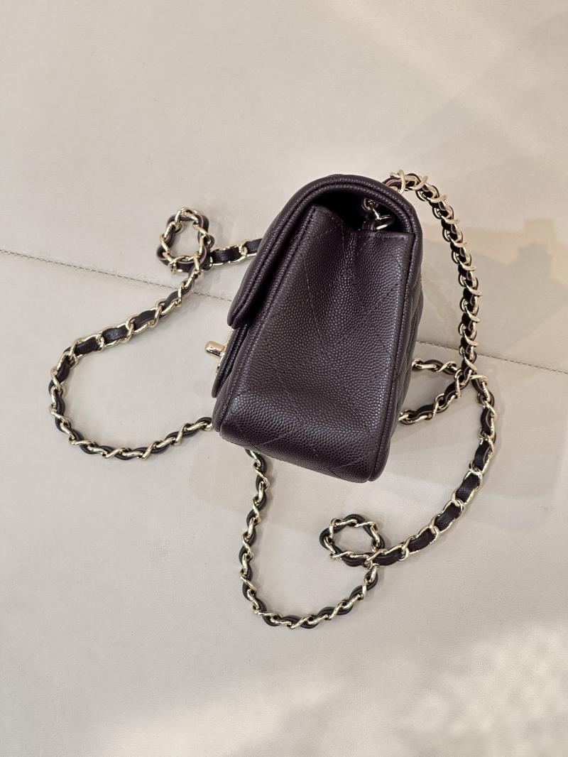 Small Chanel Grained Calfskin Flap Bag Coffee A01116