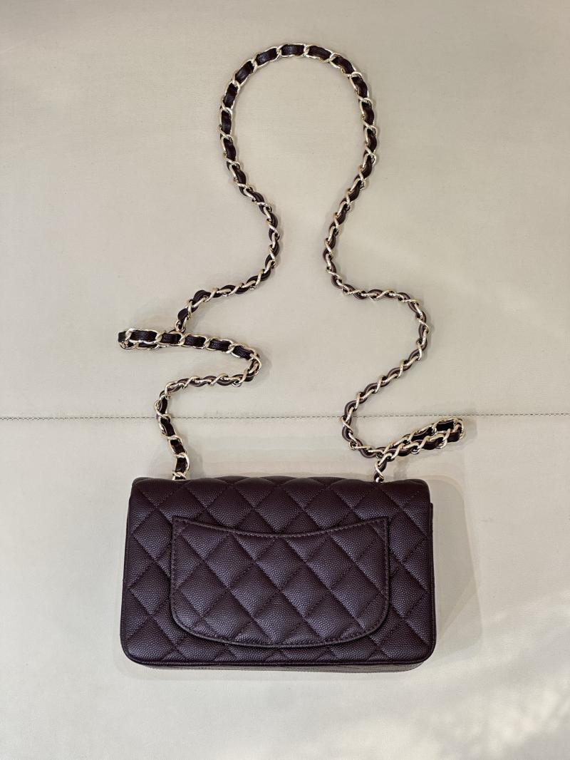 Small Chanel Grained Calfskin Flap Bag Coffee A01116