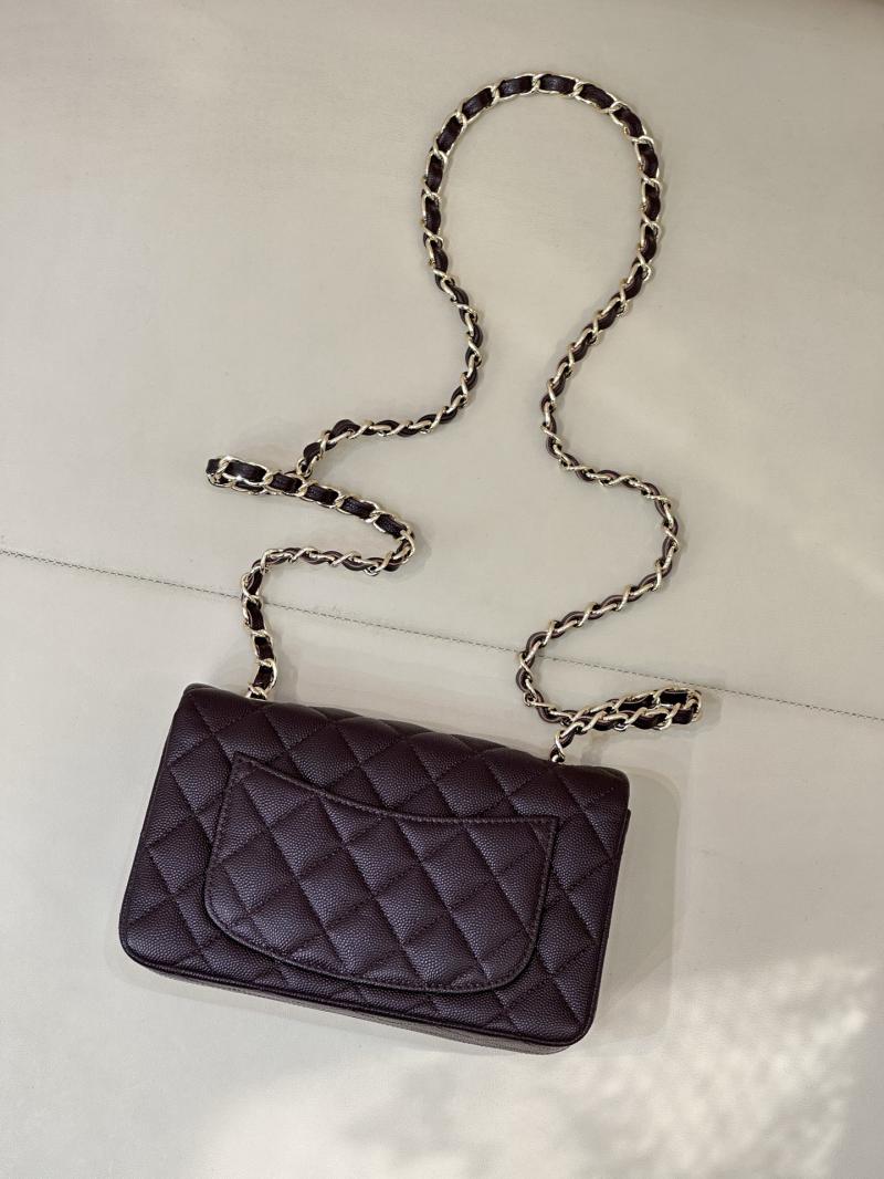 Small Chanel Grained Calfskin Flap Bag Coffee A01116