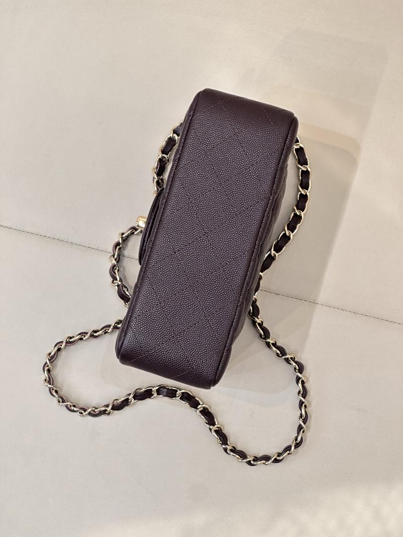 Small Chanel Grained Calfskin Flap Bag Coffee A01116