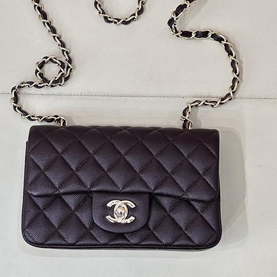 Small Chanel Grained Calfskin Flap Bag Coffee A01116