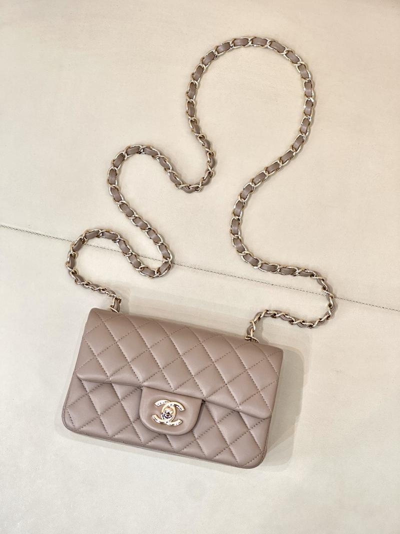 Small Chanel Lambskin Flap Bag Storm Gray A01116