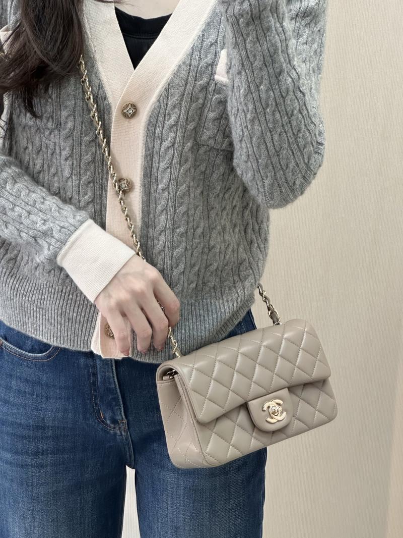Small Chanel Lambskin Flap Bag Storm Gray A01116