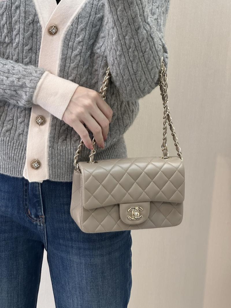 Small Chanel Lambskin Flap Bag Storm Gray A01116