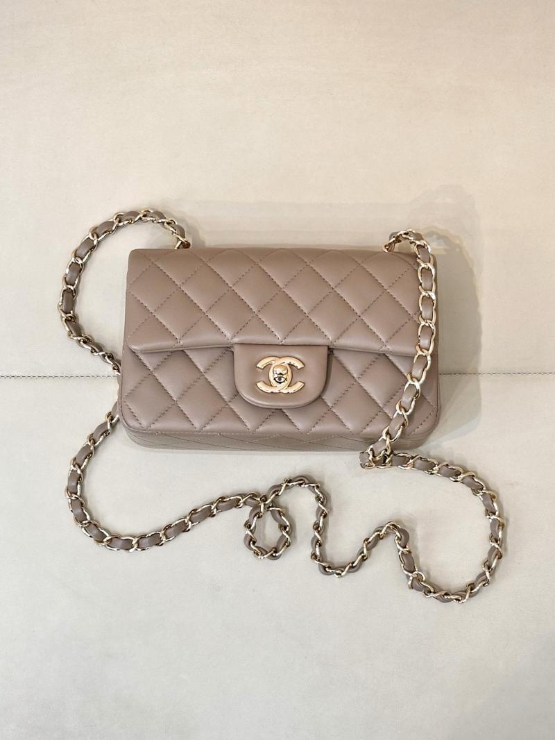 Small Chanel Lambskin Flap Bag Storm Gray A01116