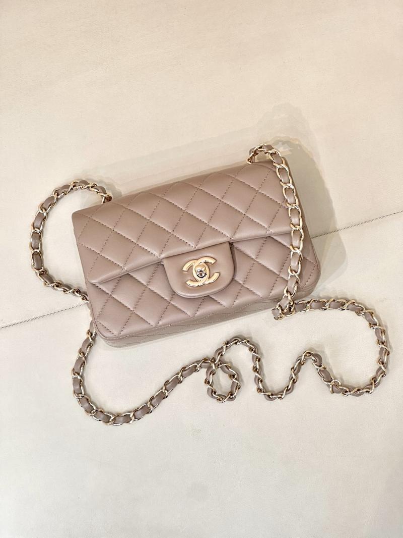 Small Chanel Lambskin Flap Bag Storm Gray A01116