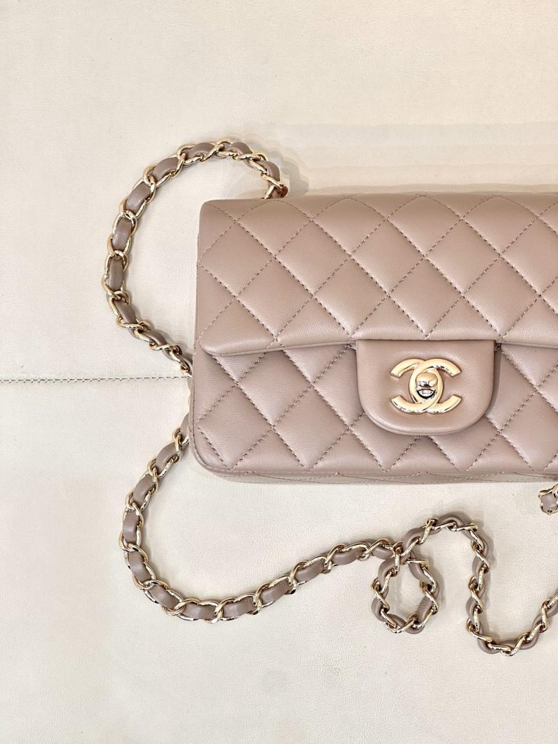 Small Chanel Lambskin Flap Bag Storm Gray A01116