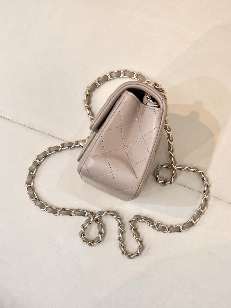 Small Chanel Lambskin Flap Bag Storm Gray A01116