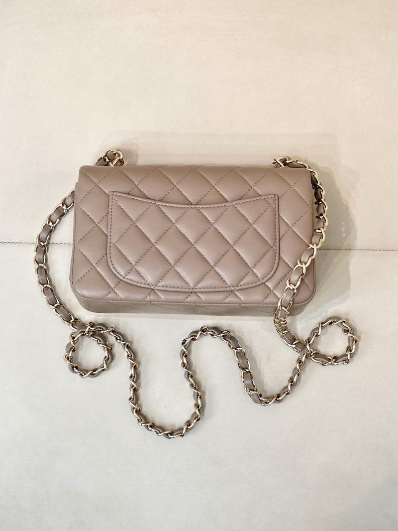 Small Chanel Lambskin Flap Bag Storm Gray A01116