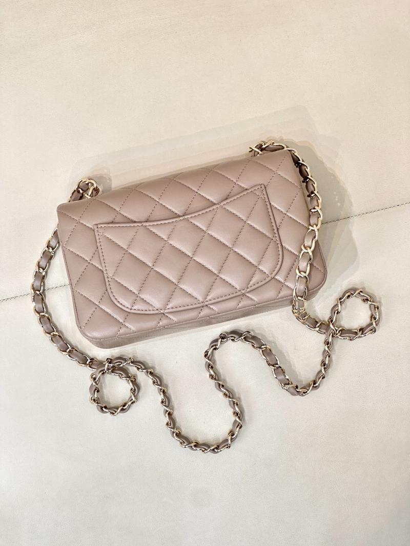 Small Chanel Lambskin Flap Bag Storm Gray A01116